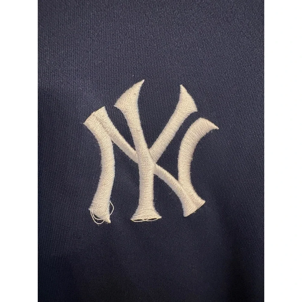 Majestic New York Yankees Mens XL Cool Base Quarter Zip Pullover Navy Blue MLB